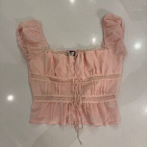 Pink string top